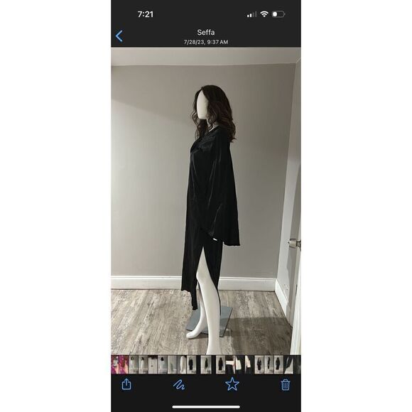 Marina Moscone Drape Twist Front Cape Effect Satin Dress Size 10 - Picture 6 of 10